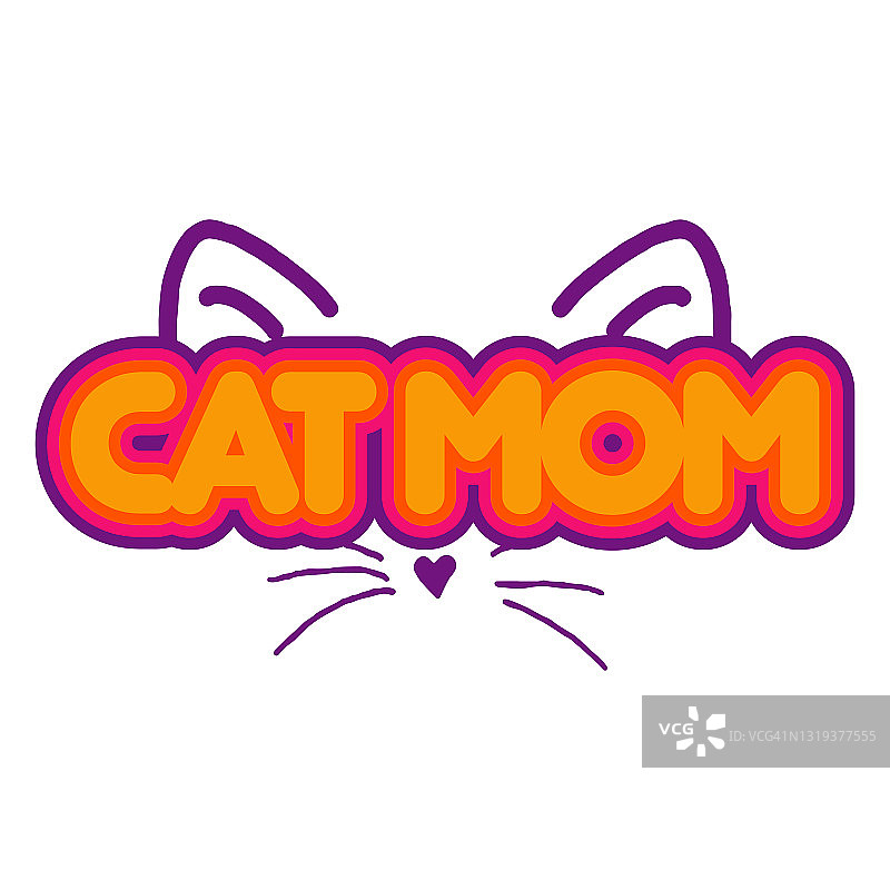 可爱的猫妈妈字体设计图片素材