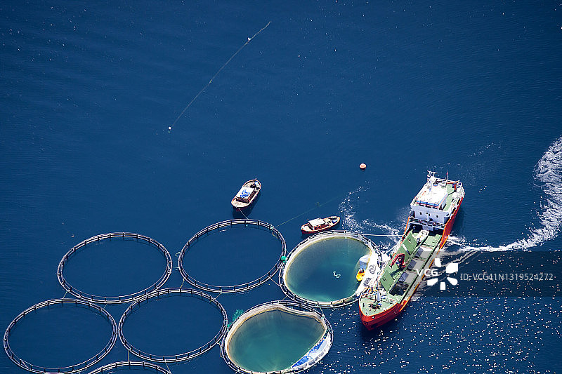 鱼场鸟瞰图图片素材