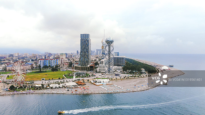格鲁吉亚巴统市港口航拍图片素材