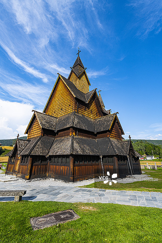 挪威海达尔木板教堂外观图片素材