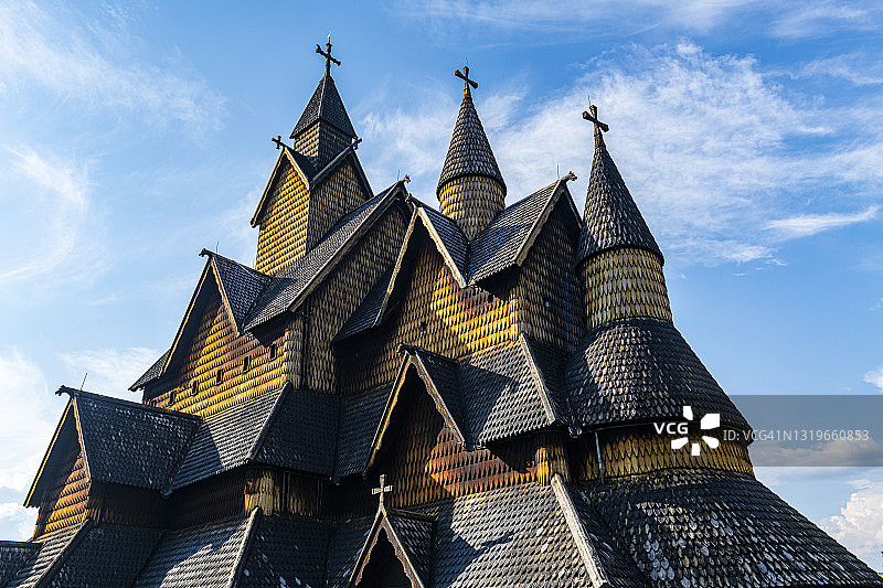 挪威海达尔木板教堂外观图片素材