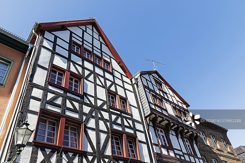 德国北莱茵-威斯特法伦州巴特明斯特艾费尔的半 timber 房屋图片素材