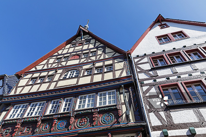 德国北莱茵-威斯特法伦州巴特明斯特艾费尔的半 timber 房屋图片素材