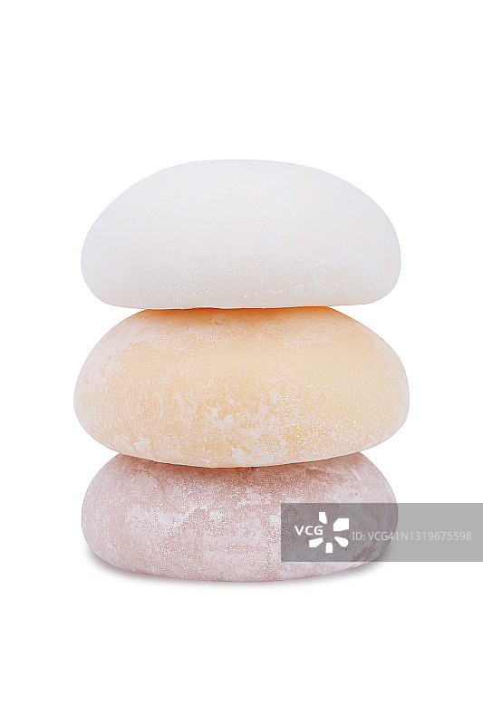 白色背景上的麻糬甜点图片素材