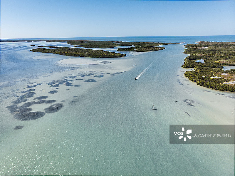 墨西哥尤卡坦里奥拉加托斯加勒比海航拍图片素材