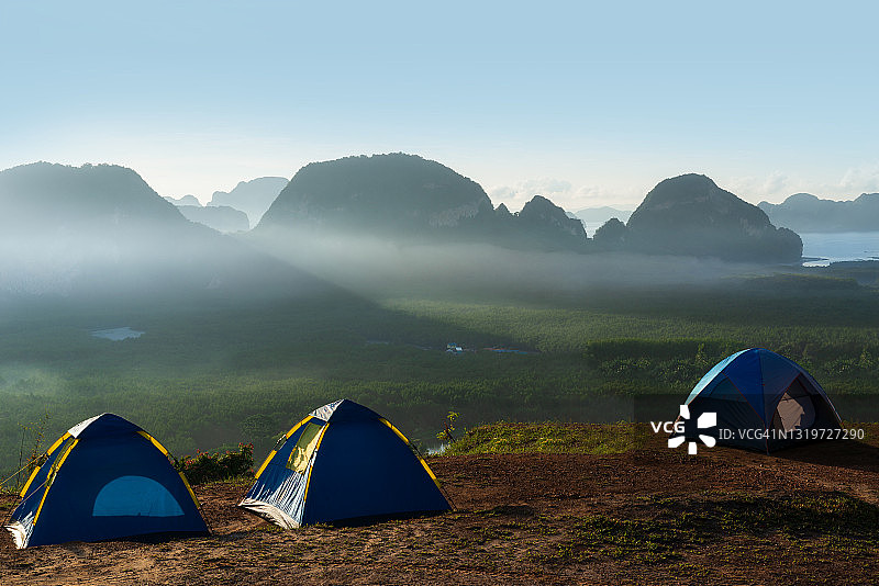 泰国南部热门旅游景点露营图片素材