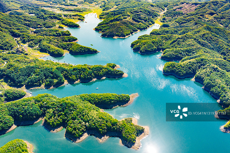 忠州湖鸟瞰图片素材