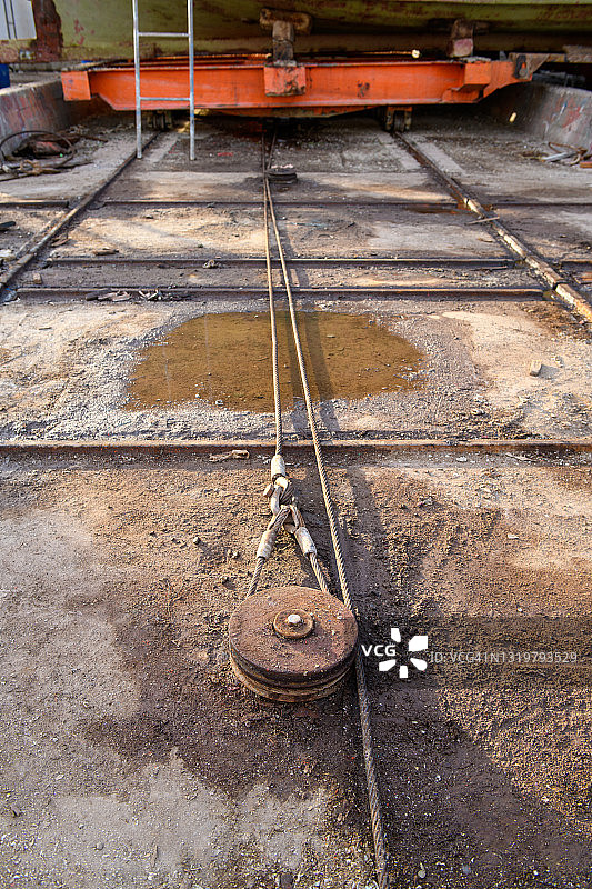干船坞中的滑轮图片素材