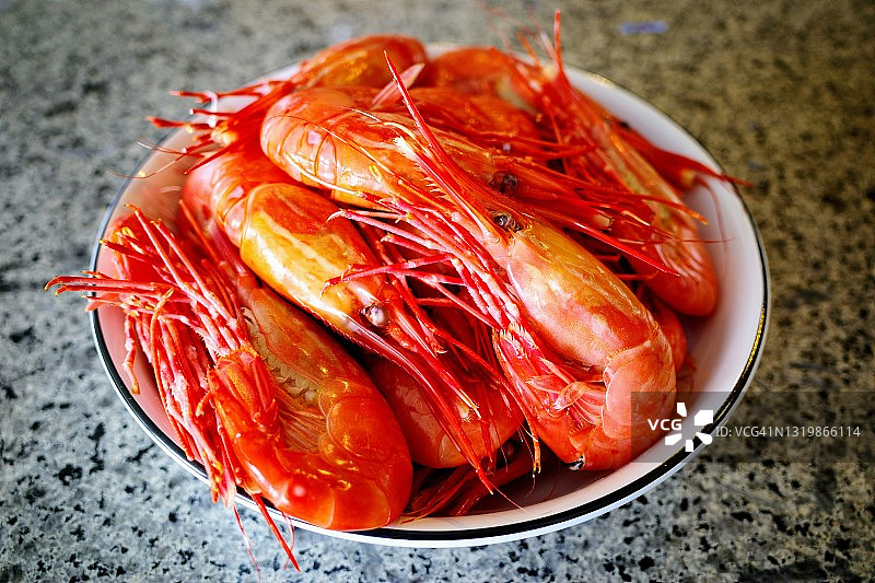 煮熟的斑点虾图片素材