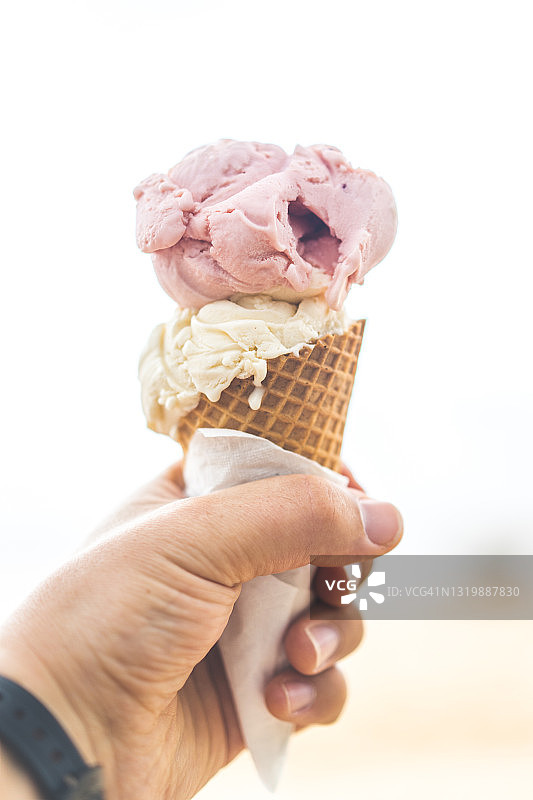 手持冰淇淋图片素材