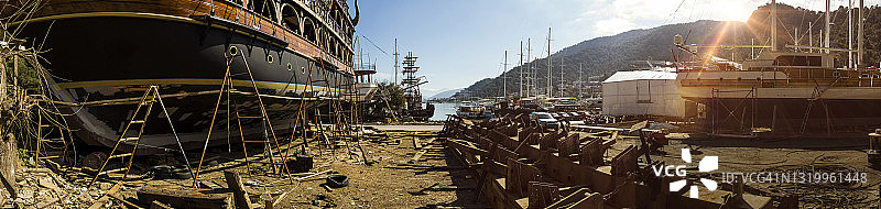 土耳其船坞造船全景图片素材