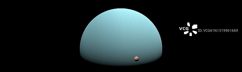 太空中的天王星及其卫星概念全景图片素材