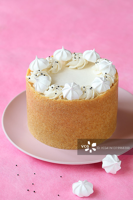 免烤香草意式奶酪芝士蛋糕图片素材