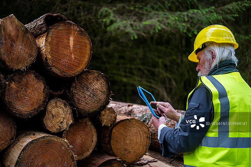 使用平板电脑的中年职业男人图片素材