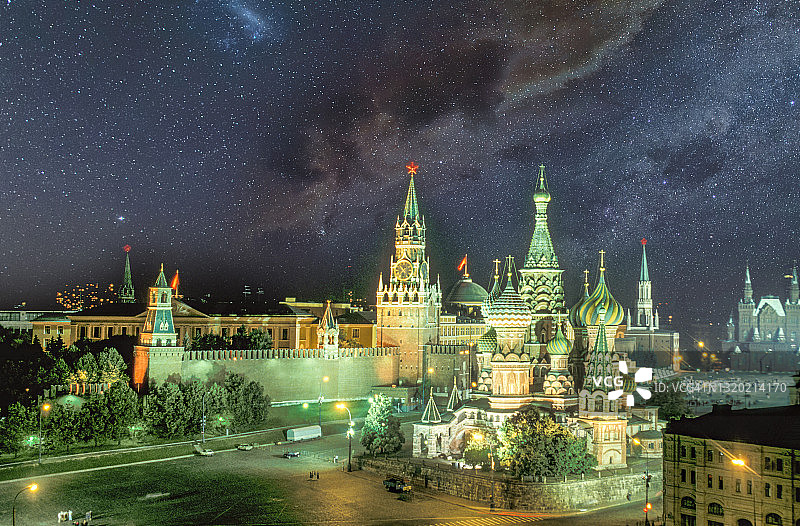 莫斯科克里姆林宫夜景图片素材