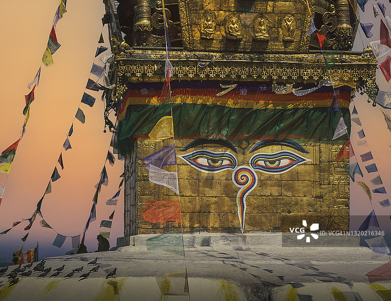 尼泊尔加德满都：博达哈大佛塔图片素材