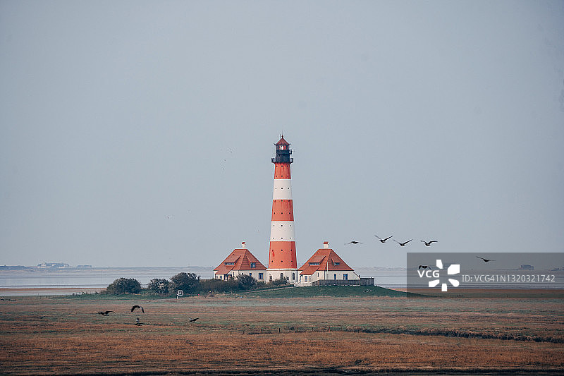 北海韦斯特海弗灯塔图片素材
