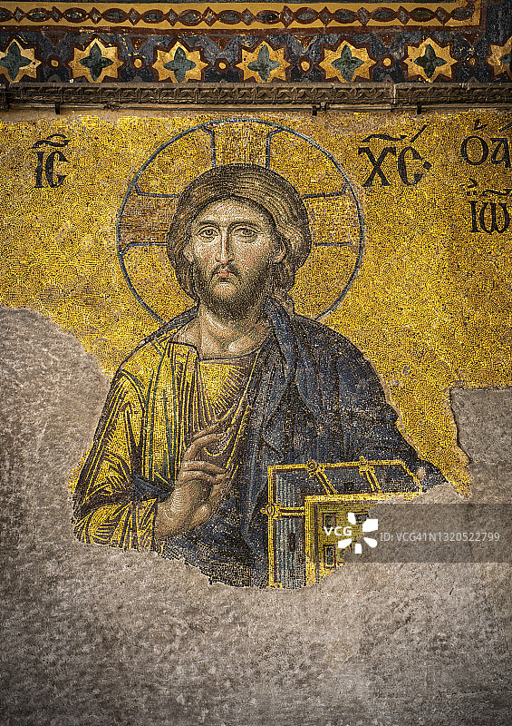 伊斯坦布尔圣索菲亚博物馆Deisis镶嵌画图片素材