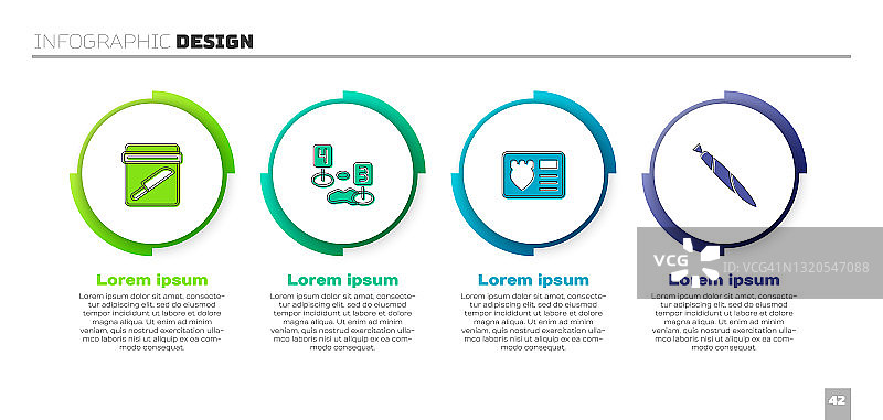 包含刀的物证袋、犯罪现场标记、警察徽章盒和大麻烟卷的商务信息图表模板矢量图图片素材