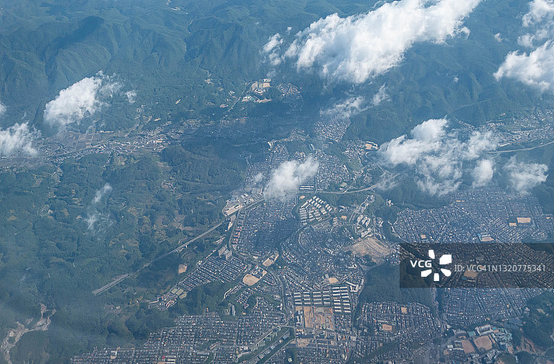 从飞机上俯瞰日本兵库县神户市图片素材