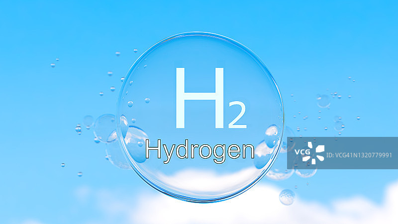 抽象纳米分子结构，H2氢图片素材