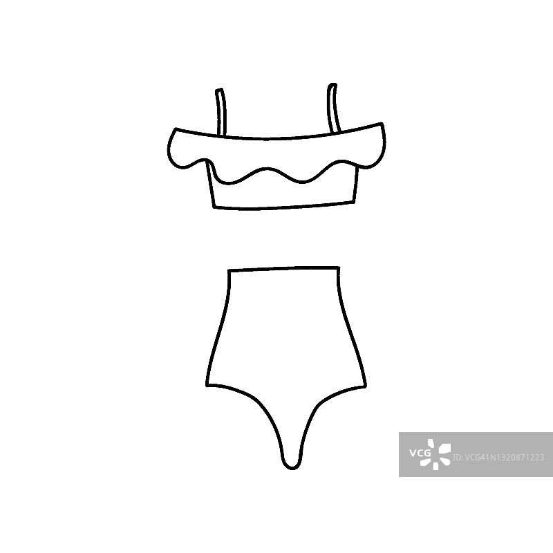 女士可爱泳装剪贴画矢量图图片素材