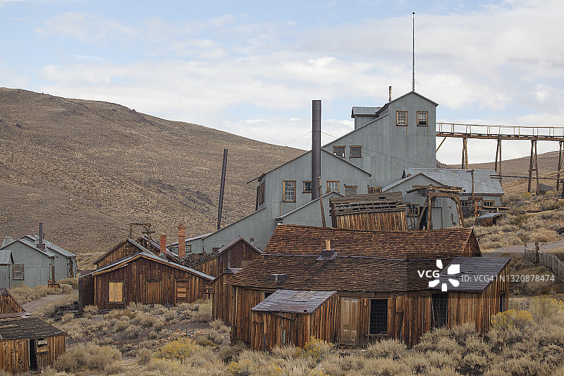 采矿鬼镇中的乡村建筑图片素材