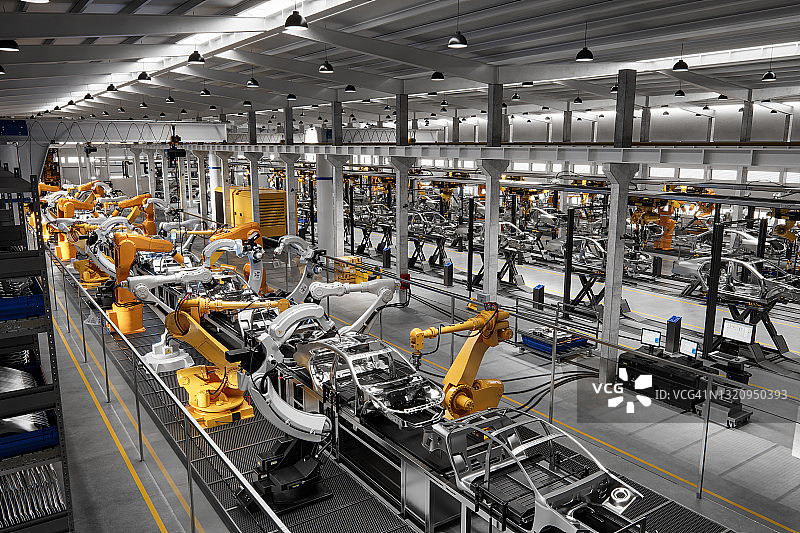 工厂生产线上的汽车图片素材