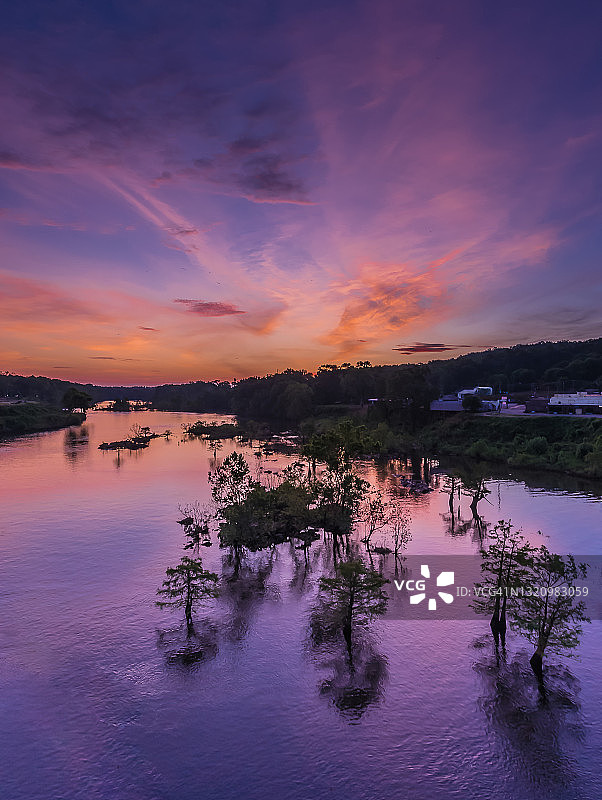 科萨河上的日落图片素材