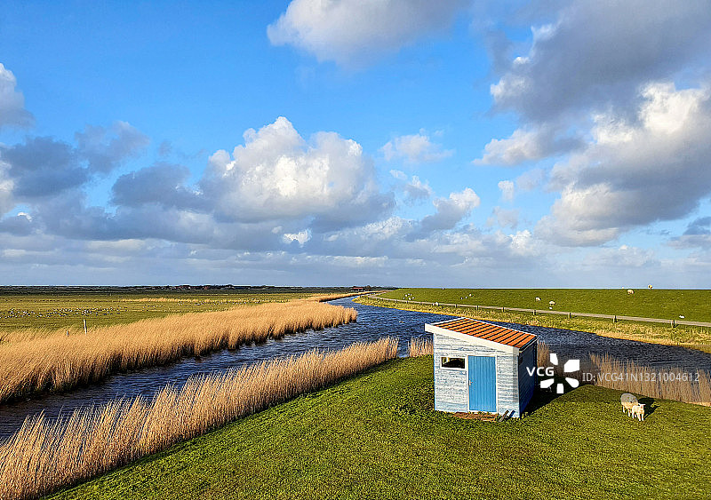 荷兰阿默兰岛Blauwe Keet观鸟屋图片素材