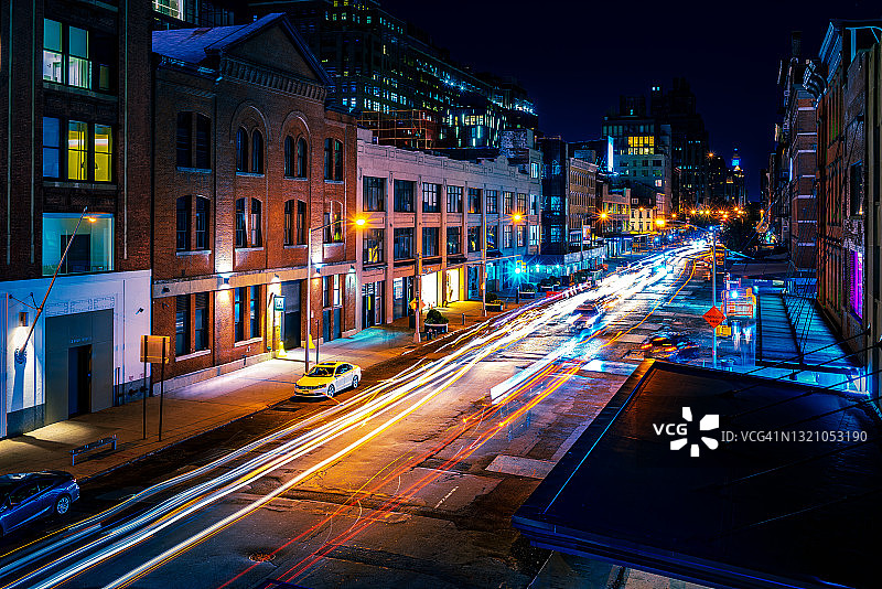 夜晚的肉类加工区图片素材