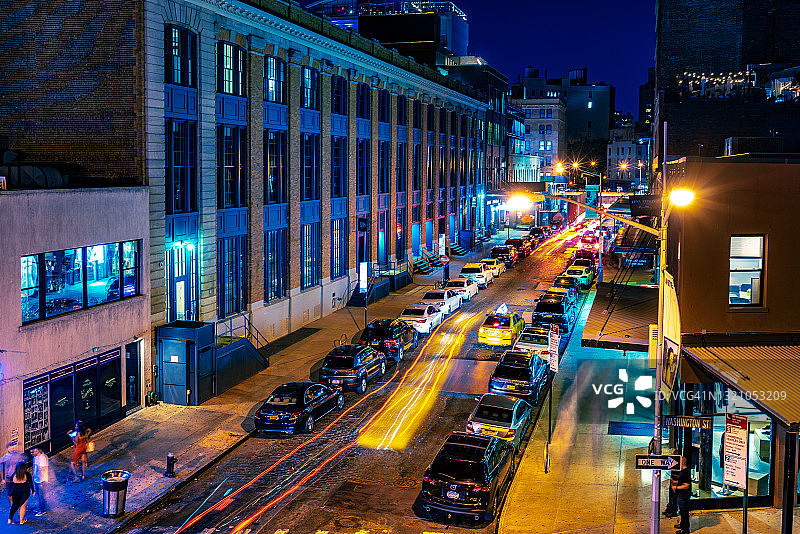 夜晚的肉类加工区图片素材