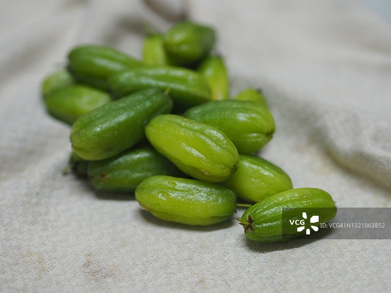 阳桃，醋栗，绿色水果蔬菜，浅凹，黄绿色果肉图片素材