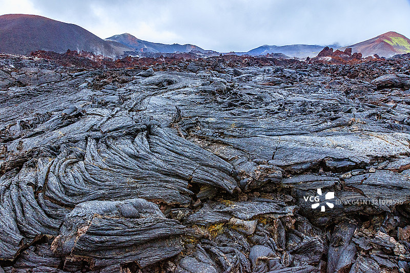堪察加半岛：2012年托尔巴奇克火山喷发熔岩图片素材
