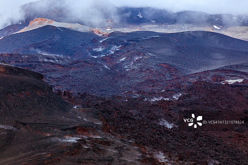 堪察加半岛：2012年托尔巴奇克火山喷发熔岩图片素材