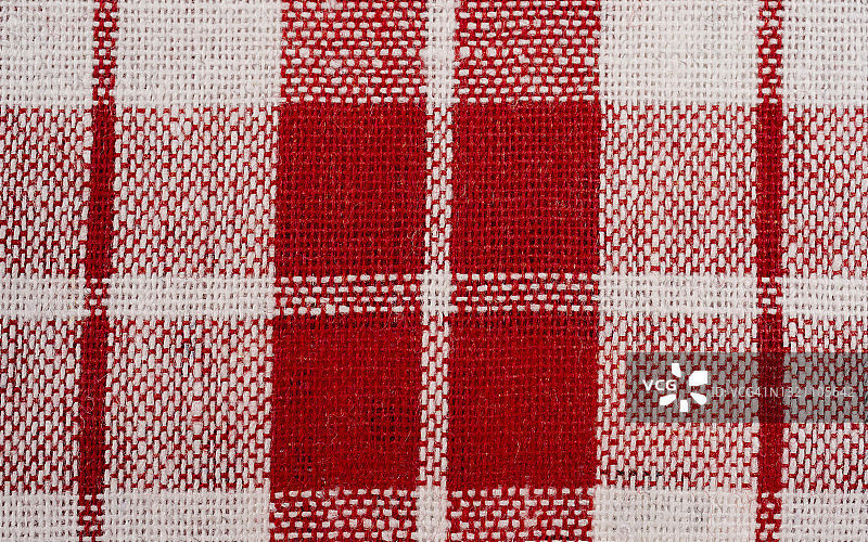 红白格子布桌布特写图片素材