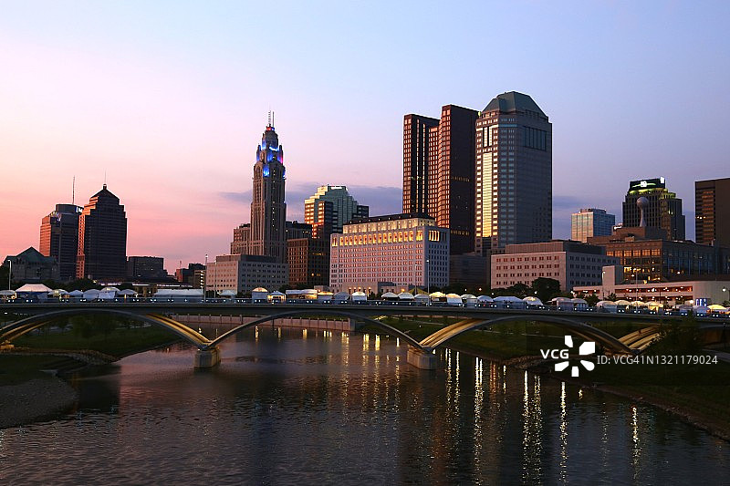 哥伦布市中心城市天际线图片素材