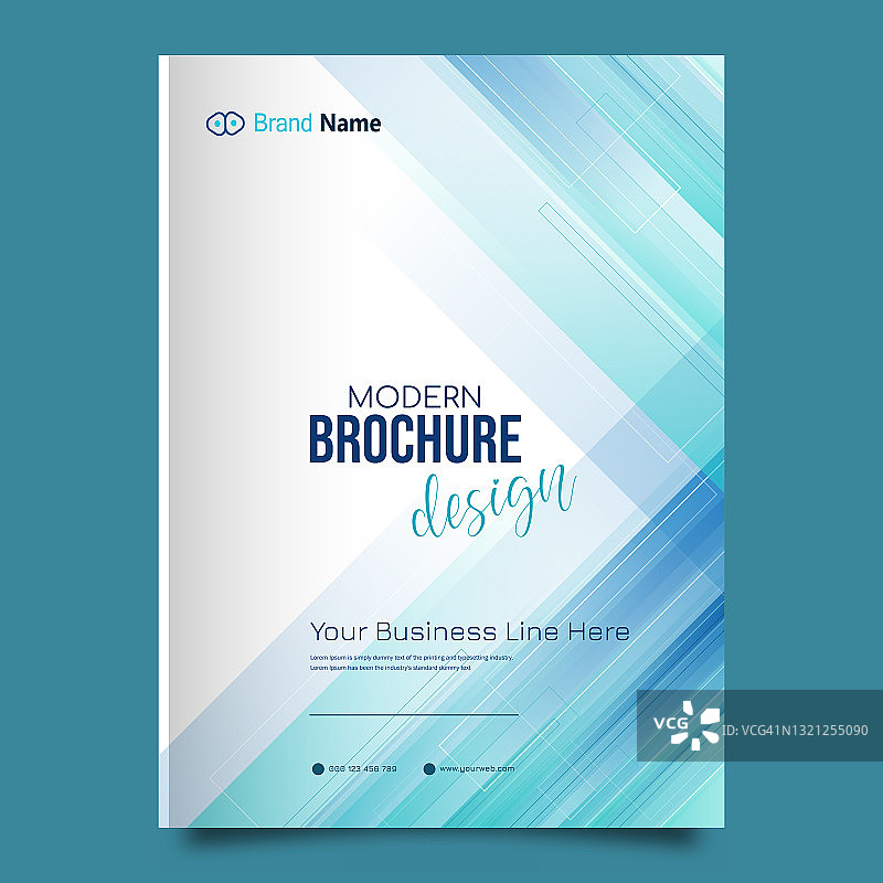 宣传册模板布局，蓝色封面设计，商业年度报告，传单，杂志图片素材