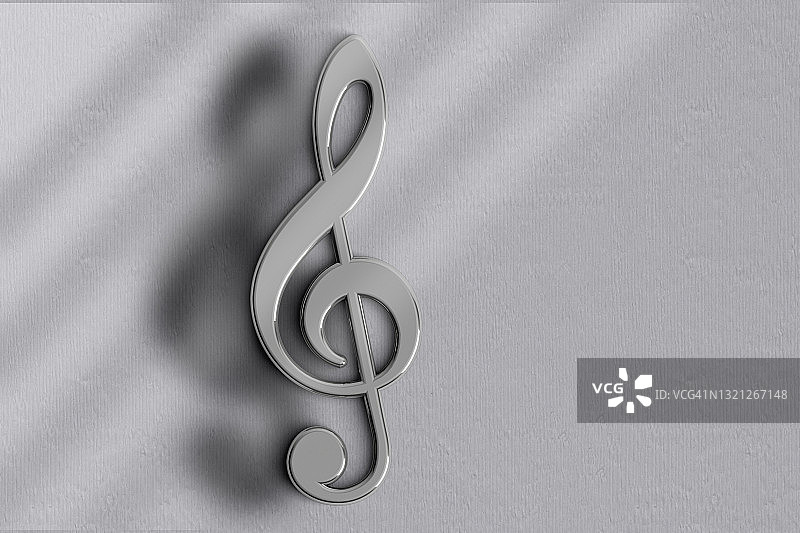 灰色背景下的高音谱号图片素材