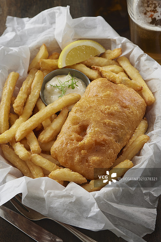 啤酒炸鱼薯条图片素材