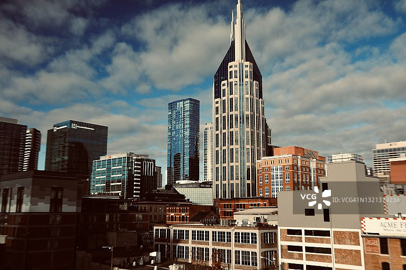 田纳西州纳什维尔市中心天际线图片素材