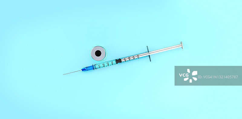 疫苗瓶和注射器图片素材