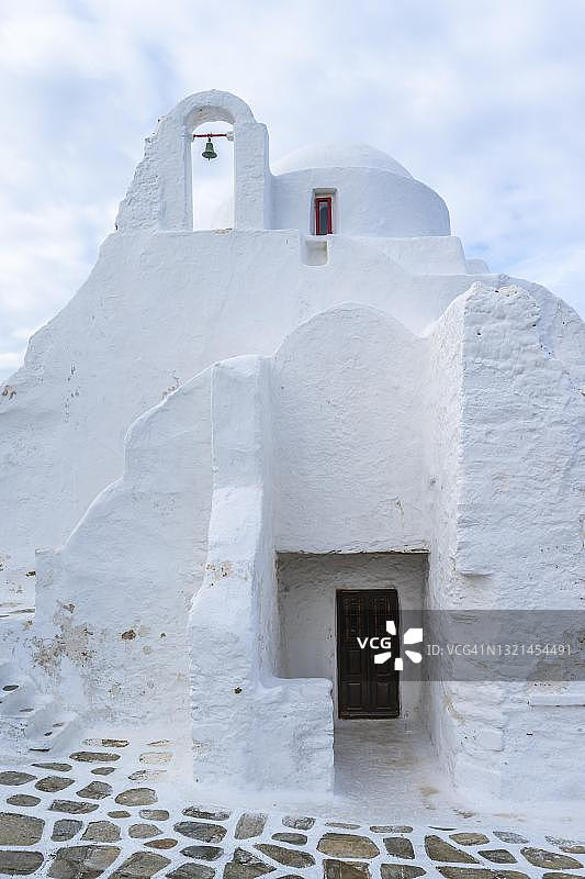 希腊米科诺斯岛米科诺斯市的帕拉波尔蒂亚尼圣母教堂图片素材