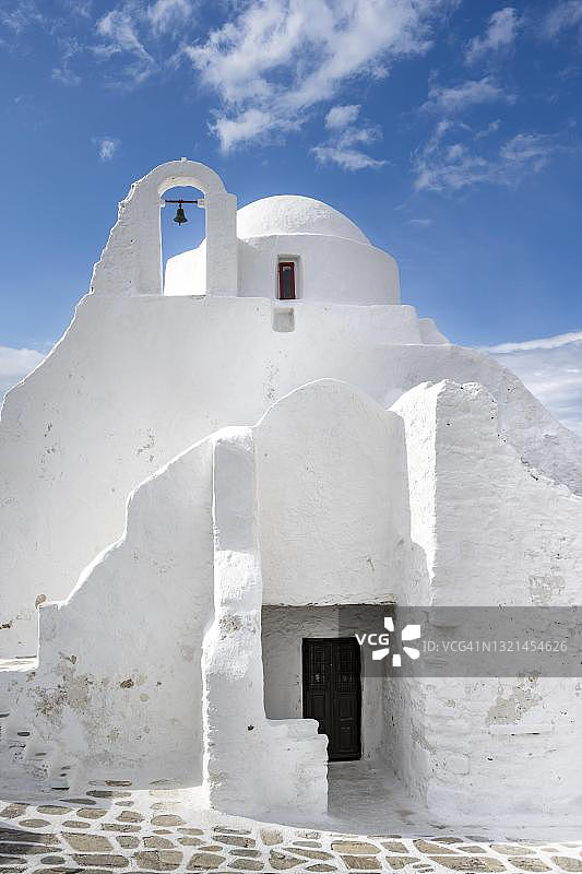 希腊米科诺斯岛米科诺斯市的帕拉波尔蒂亚尼圣母教堂图片素材