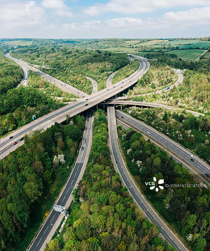 英国高速公路的航拍日景照片图片素材