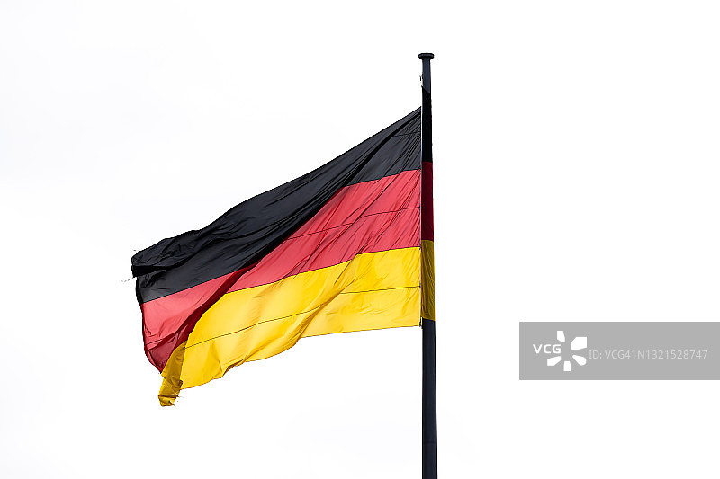 白色背景上的德国国旗图片素材