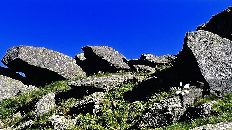 北威尔士的岩石山坡景观图片素材
