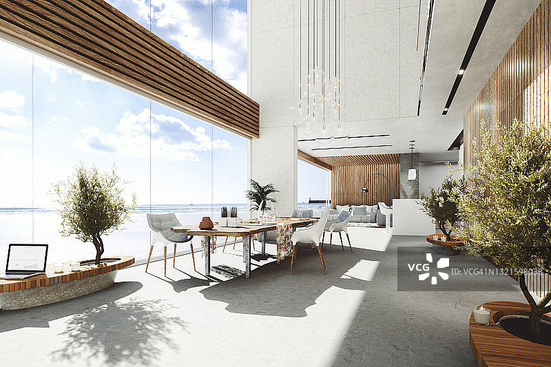 海滨现代豪华度假别墅图片素材