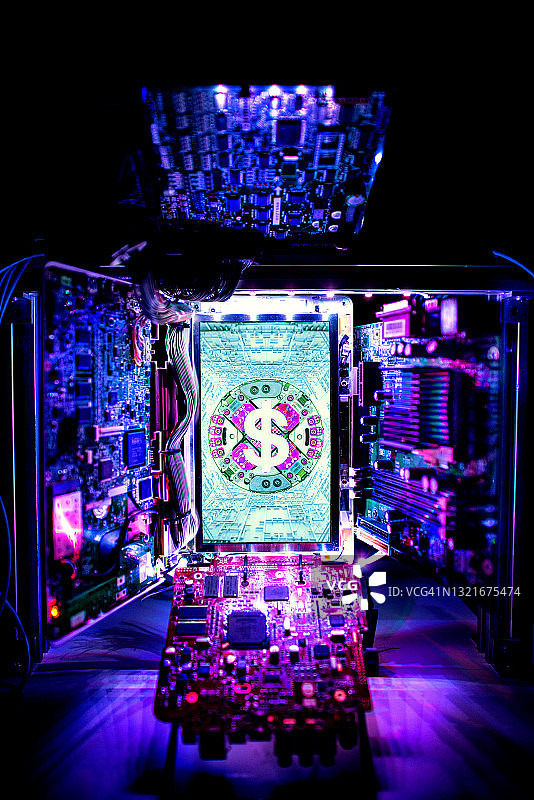 AI网络美元机器图片素材