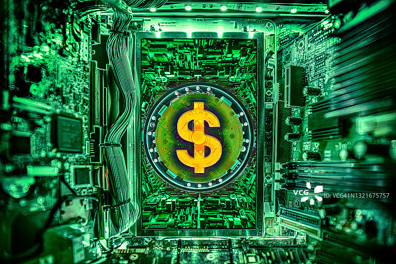 AI网络美元机器图片素材